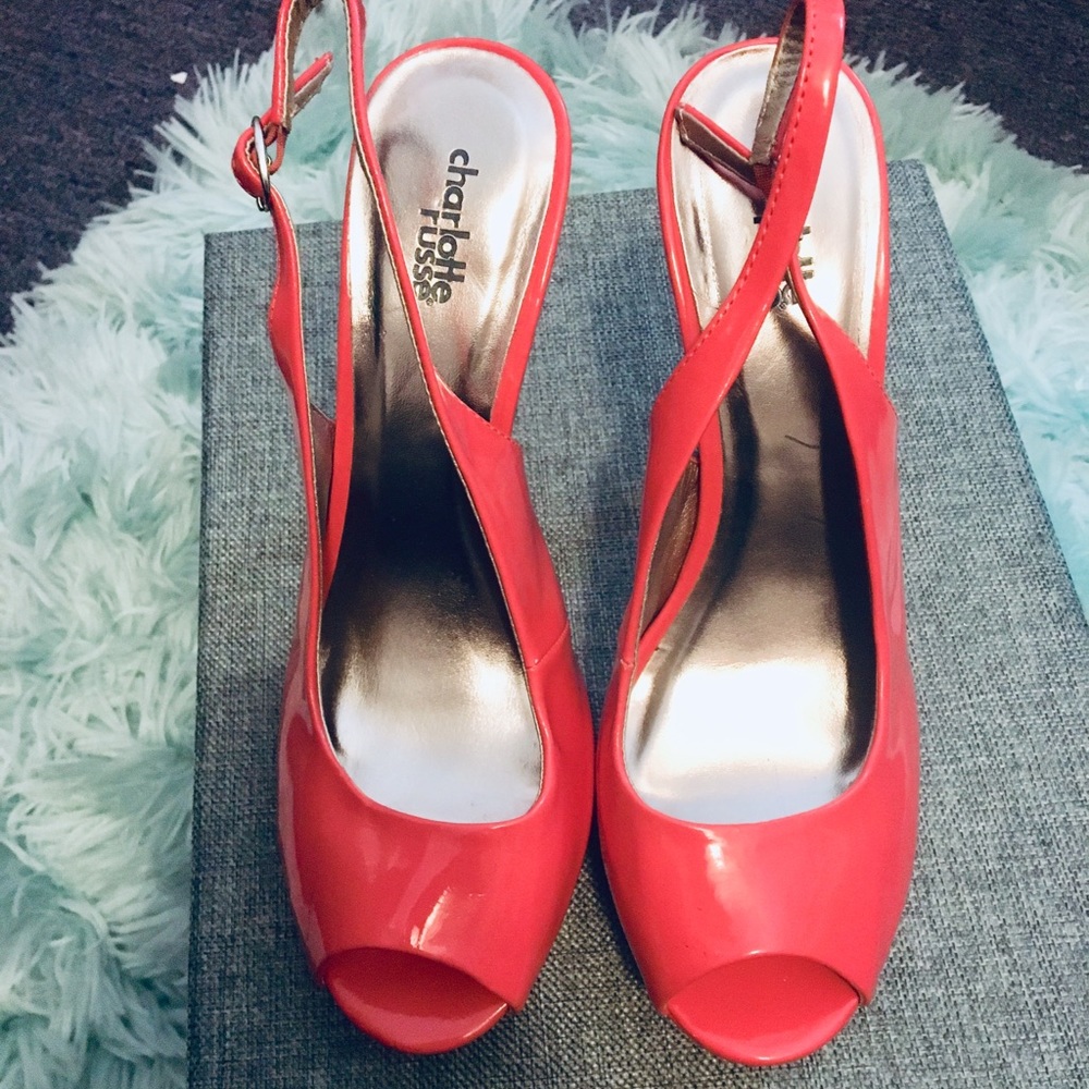 🍉Coral Slingback Heels🍉